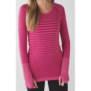 Lululemon Run Swiftly Tech Long Sleeve Crew Heathered Berry Rumble Size 10